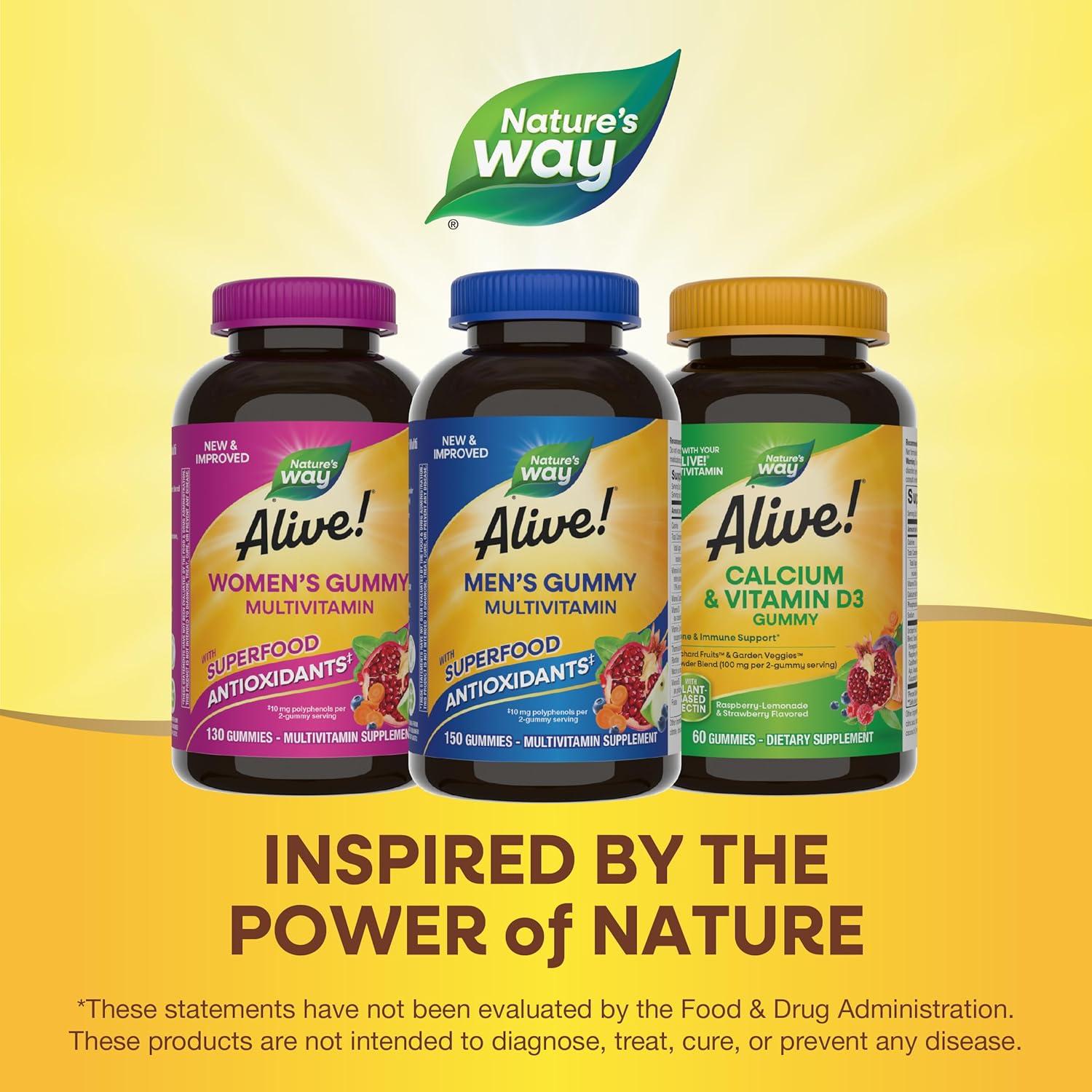 image:imageNatures Way Alive Mens Multivitamin Gummies Supports Energy Metabolism Muscle Function Superfood Antioxidants1 BVitamins Vegetarian Fruit Flavored 150 Gummies Packaging May VaryFruit