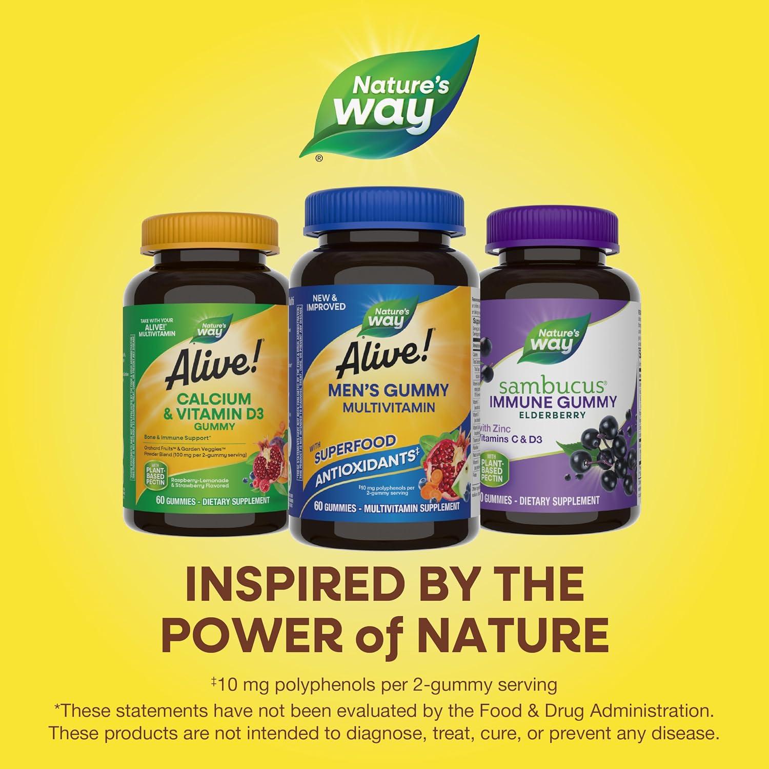 image:imageNatures Way Alive Mens Multivitamin Gummies Supports Energy Metabolism Muscle Function Superfood Antioxidants1 BVitamins Vegetarian Fruit Flavored 150 Gummies Packaging May VaryFruit