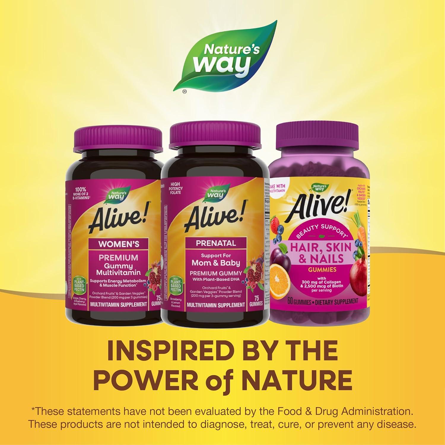 image:imageNatures Way Alive Prenatal Premium Gummy Multivitamin High Potency Folate PlantBased DHA Vegetarian Strawberry and Lemon Flavored 75 Gummies