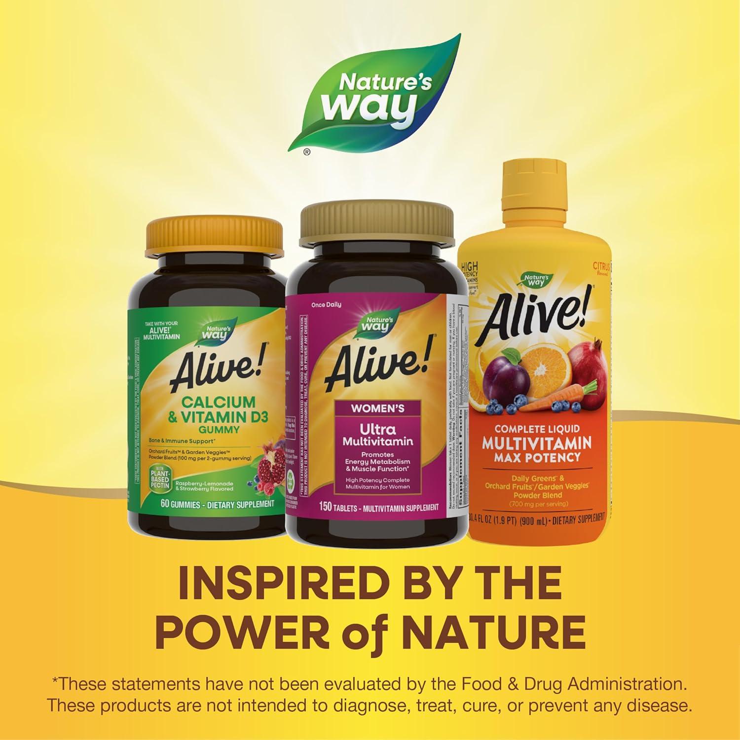 image:imageNatures Way Alive Ultra Multivitamin for Women Complete Daily Womens Vitamins High Potency Formula Promotes Energy Metabolism and Muscle Function Vitamin A C D Methylated B12 60 Tablets150 Count Pack of 1