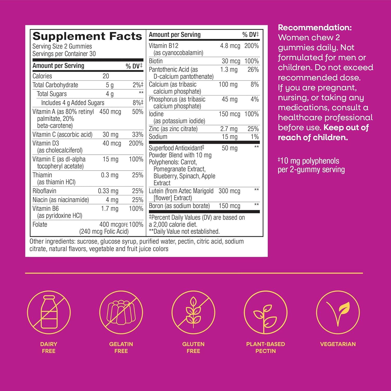 image:imageNatures Way Alive Womens 50 Plus Multivitamin Gummy Daily Chewable Multivitamins with BVitamins Vitamin D3 Calcium Supports Heart Brain amp Bone Health Mixed Berry Flavored 130 Count60 Count Pack of 1