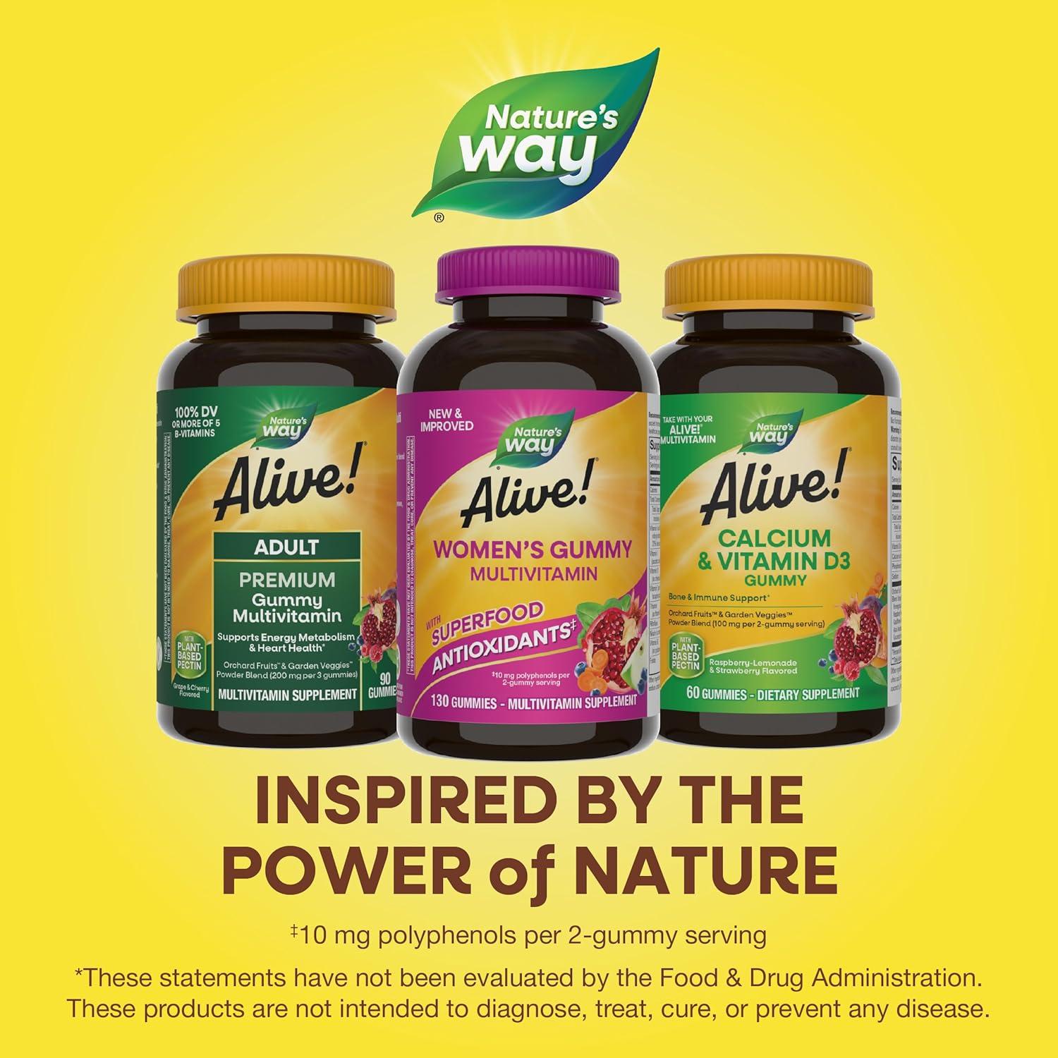 image:imageNatures Way Alive Womens Daily Gummy Multivitamins 16 Vitamins amp Minerals Energy Metabolism Hair Skin amp Nails Vegetarian Mixed Berry Flavored 130 Gummies Packaging May Vary130 Count Pack of 1