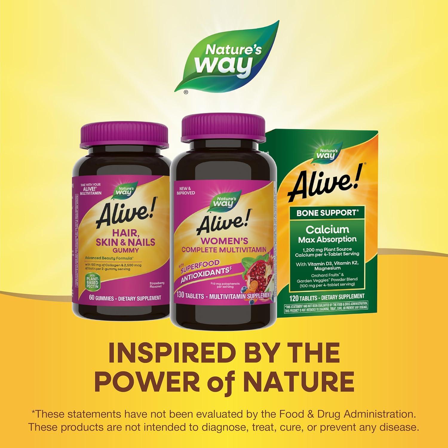 image:imageNatures Way Alive Womens Energy Multivitamin Tablets Supports Cellular Energy Fruit and Veggie Powder Blend 100mg per Serving 50 Tablets130 Count Pack of 2