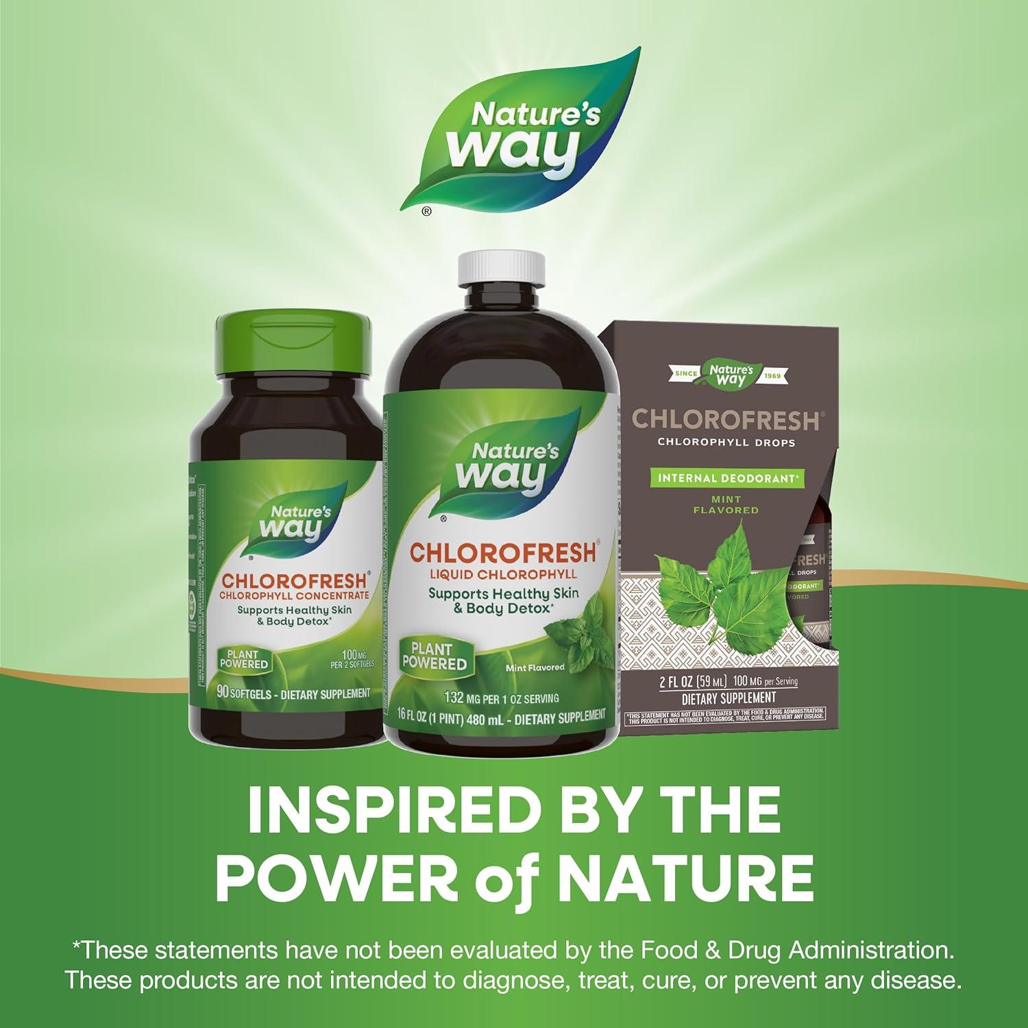 image:imageNatures Way Chlorofresh Liquid Chlorophyll Internal Deodorant 16 fl oz Mint Flavor Packaging May Vary