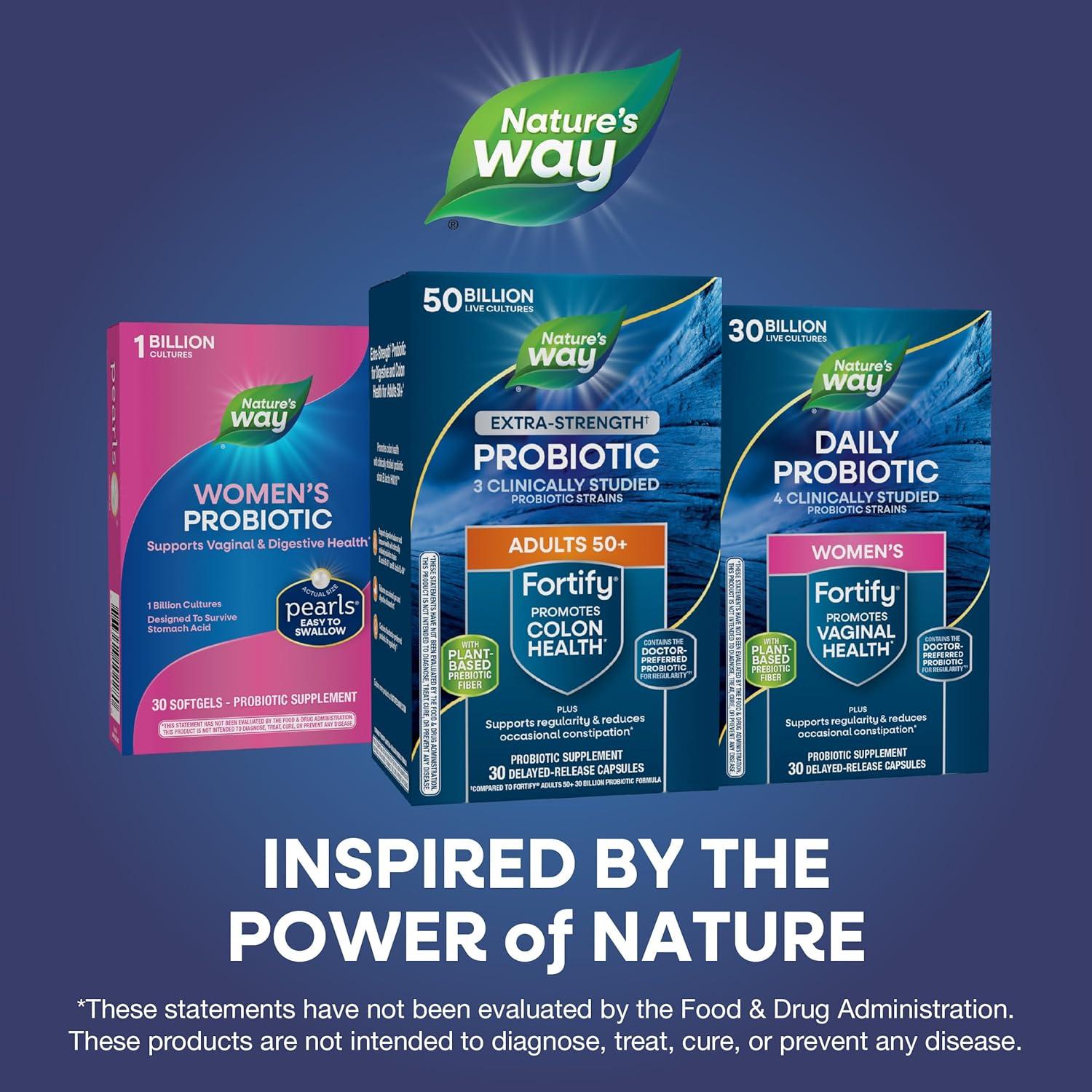 image:imageNatures Way Fortify Extra Strength1 Probiotic Adults 50 50 Billion Live Cultures Prebiotics Probiotics for Digestive Health Immune Support Colon Health 30 Capsules30 Count