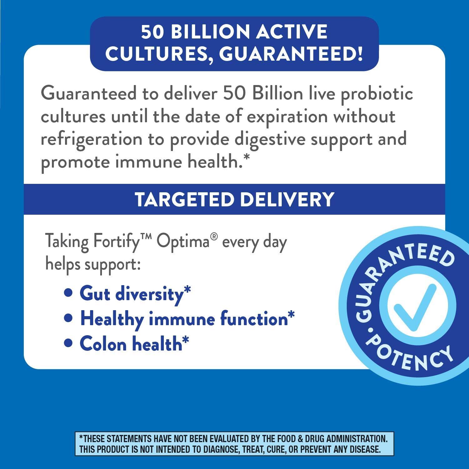 image:imageNatures Way Fortify Optima Probiotic for Adults 50 50 Billion Live Cultures Supports Digestive Balance Colon amp Immune Health No Refrigeration Needed 30 Capsules Packaging May Vary