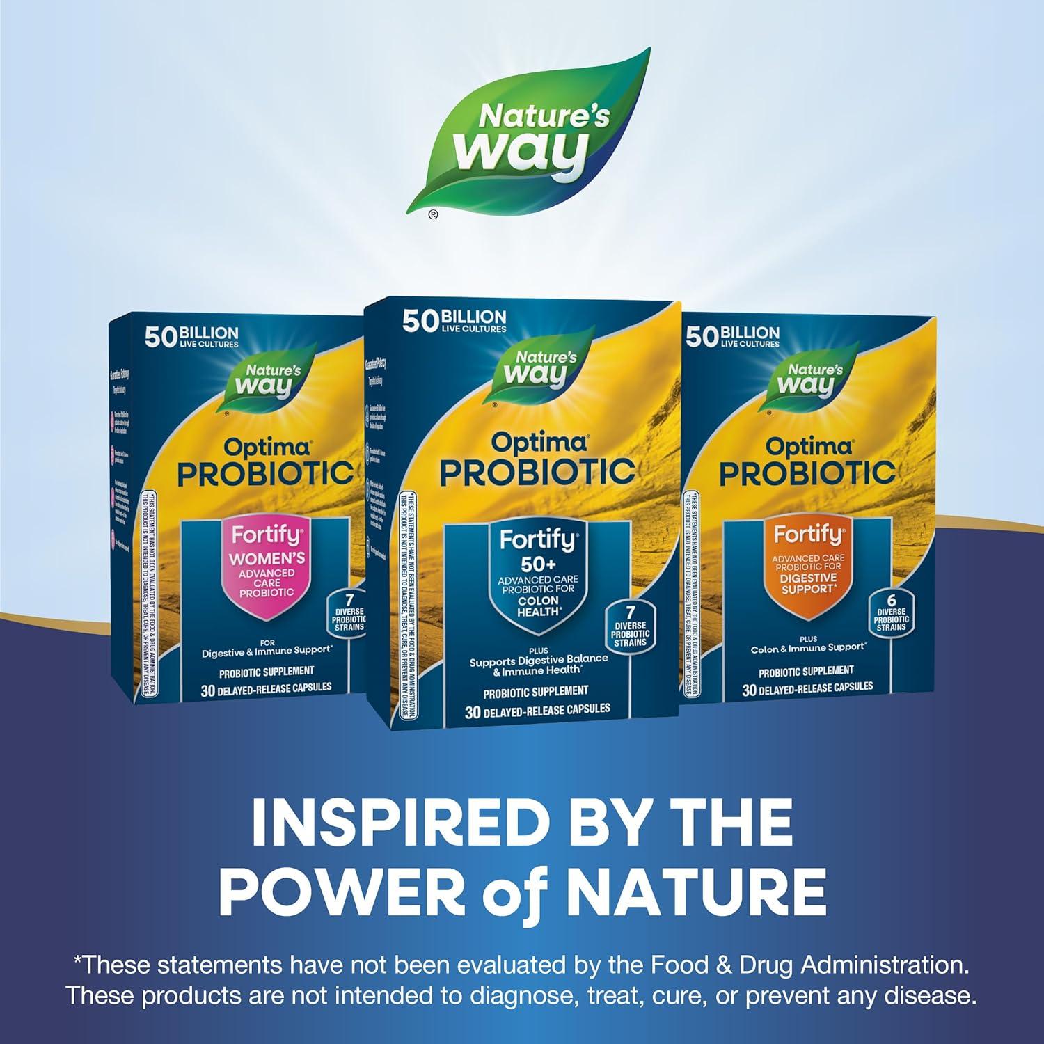 image:imageNatures Way Fortify Optima Probiotic for Adults 50 50 Billion Live Cultures Supports Digestive Balance Colon amp Immune Health No Refrigeration Needed 30 Capsules Packaging May Vary