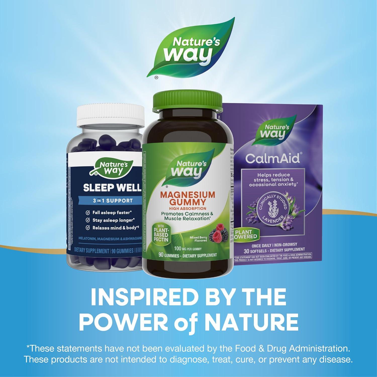 image:imageNatures Way Magnesium Gummies Promotes Calm with Magnesium Citrate Raspberry and Blackberry Flavored 90 Gummies