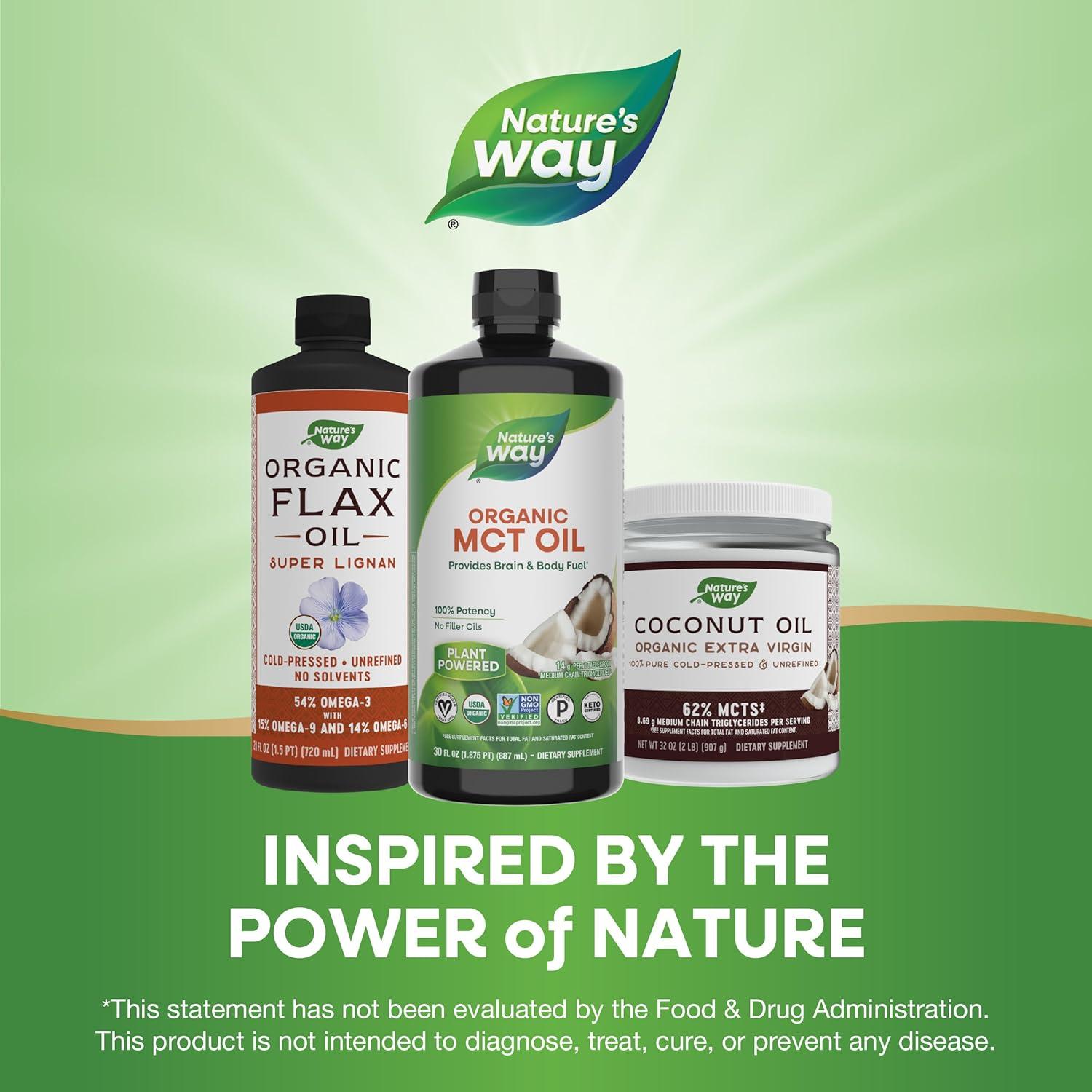 image:imageNatures Way Organic MCT Oil Brain and Body Fuel Liquid Coconut MCT Oil with C8 Caprylic amp C10 Capric Acids 14 g Medium Chain Triglycerides per Serving Keto amp Paleo Certified NonGMO 30 Fl OzCoconut