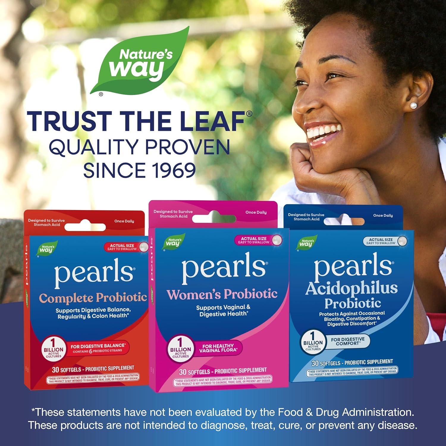 image:imageNatures Way Pearls Womens Probiotic Supports Womens and Digestive Health Protects Against Occasional Constipation amp Bloating 1 Billion Live Cultures 30 Softgels Packaging May Vary30 Count Pack of 1