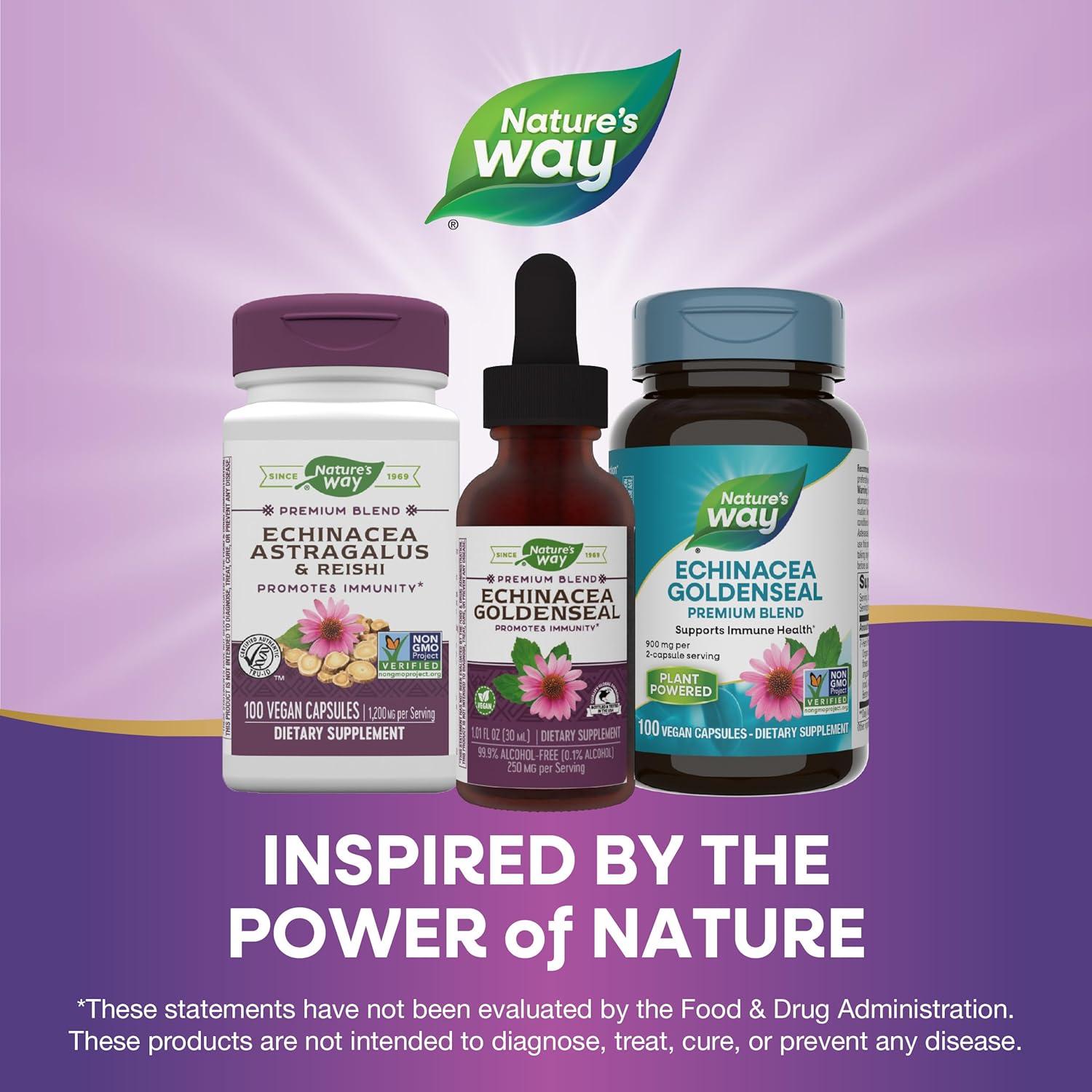 image:imageNatures Way Premium Formula EchinaceaGoldenseal 250 mg per serving 999 AlcoholFree 101 Oz