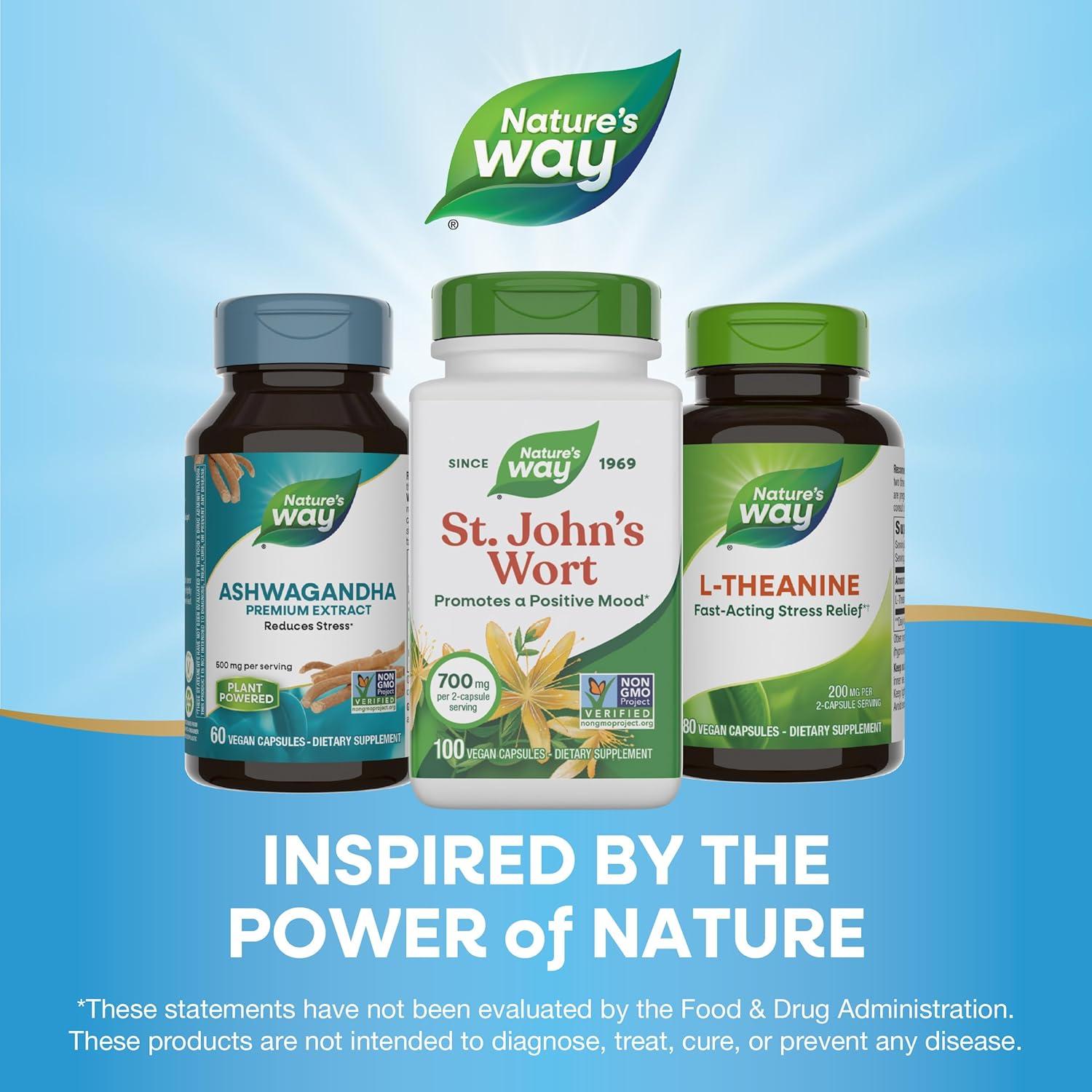 image:imageNatures Way St Johns Wort Capsules Herbal Supplement Promotes a Positive Outlook 700 mg per 2capsule serving NonGMO Project Verified Vegan 100 Capsules100 Count Pack of 1