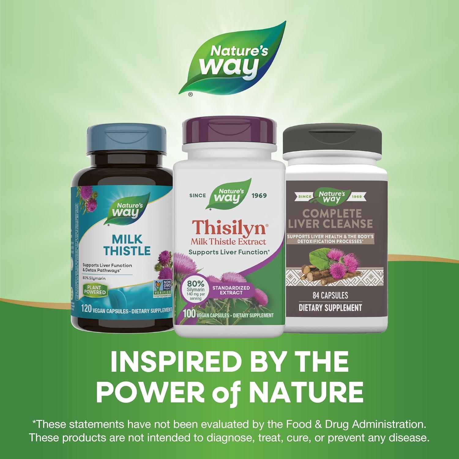 image:imageNatures Way Thisilyn with Standardized Milk Thistle Extract Supports Liver Function Silymarin Vegan 100 Capsules Packaging May Vary