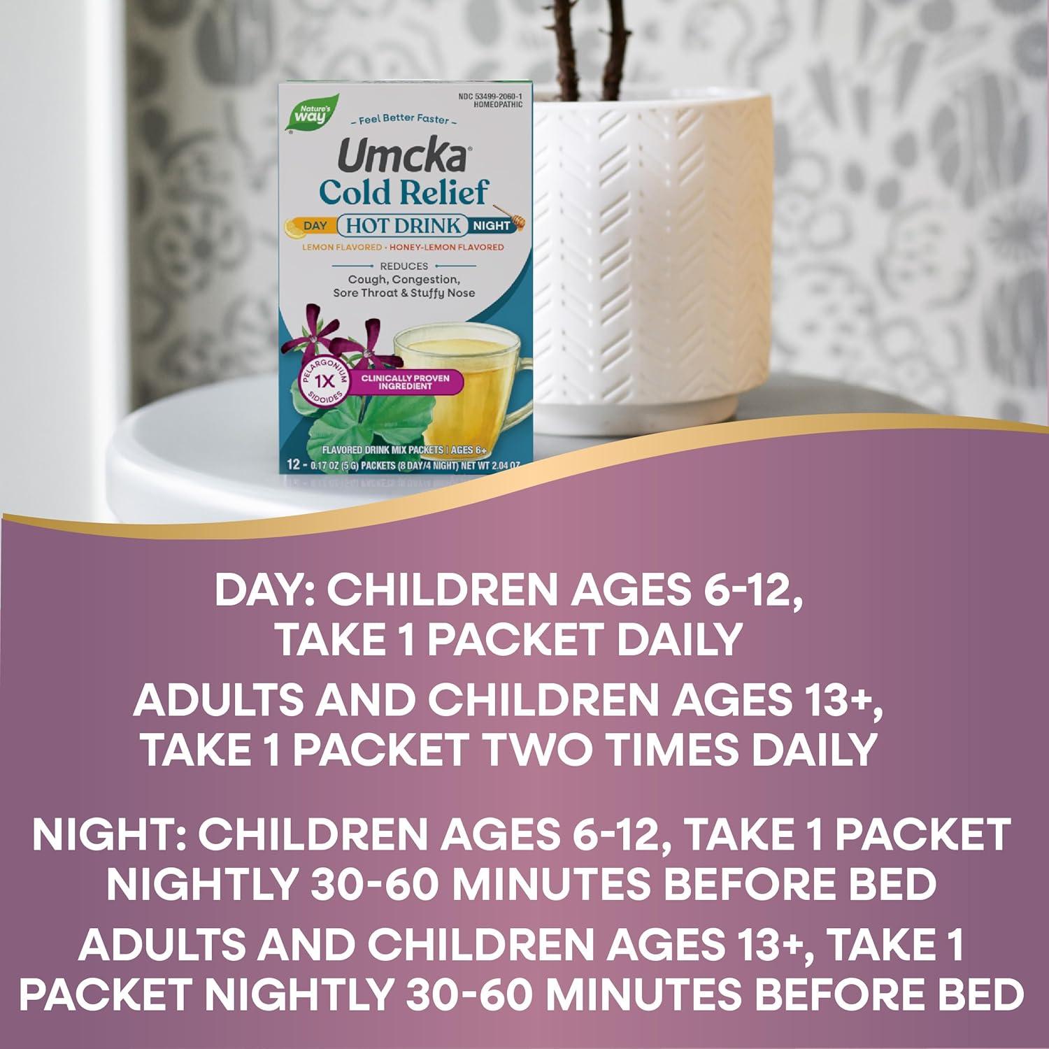 image:imageNatures Way Umcka ColdCare Day Night Soothing Hot Drink Mixes Lemon amp Honey Flavors 12 Packets