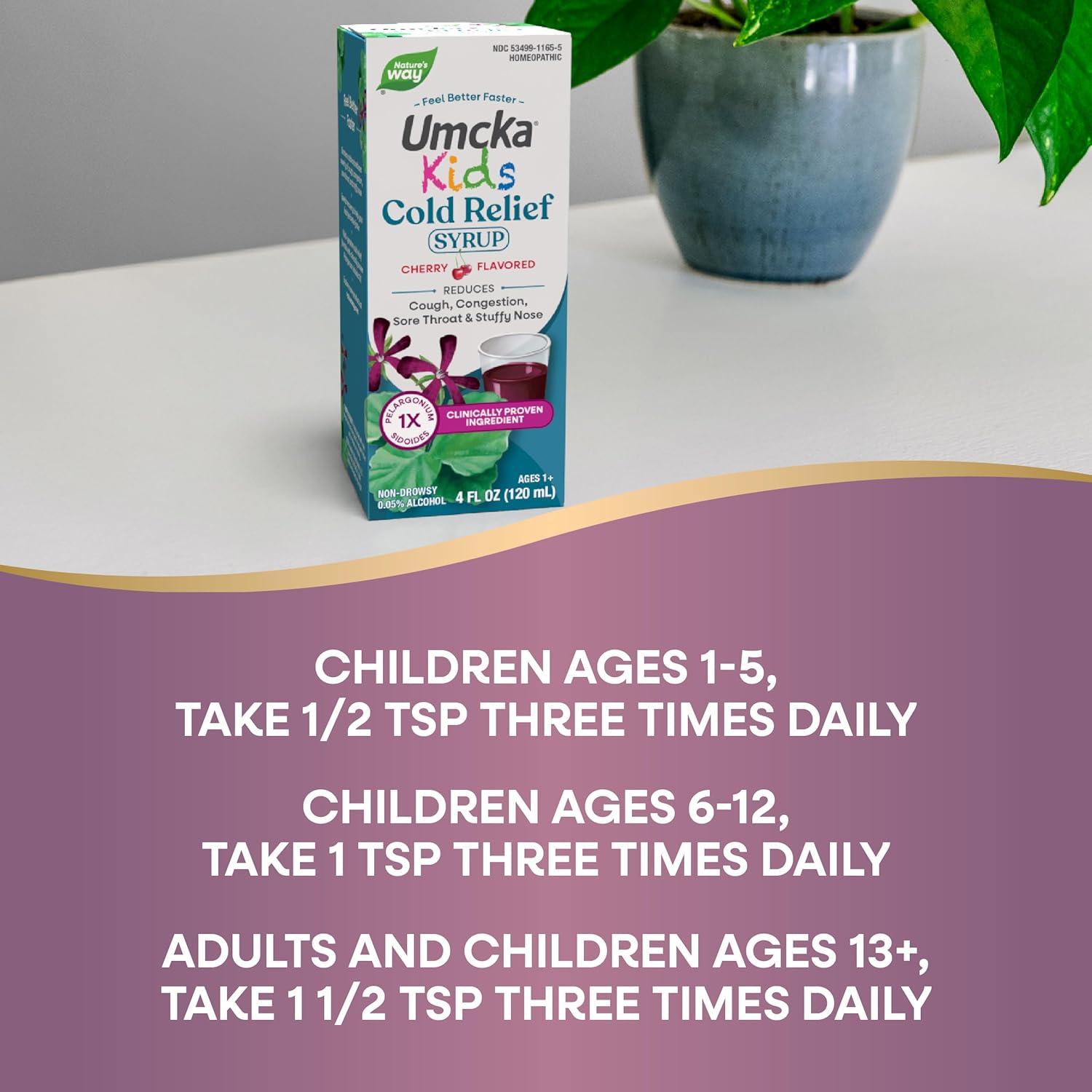 image:imageNatures Way Umcka ColdCare Kids Cherry Syrup For Cough Congestion Sore Throat Clinically Proven 4 FL Ounce Packaging May Vary4 Fl Oz Pack of 1