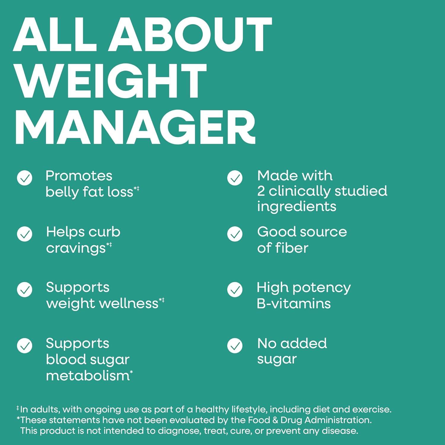 image:imageNatures Way Weight Manager Drink Mix Packets Supports Craving Management amp Abdominal Fat Loss1 with Clinically Studied Ingredients PlantBased Fiber No Sugar Mixed Fruit Flavored 30 Packets