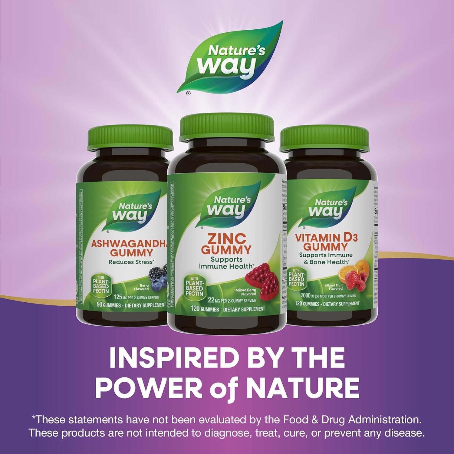image:imageNatures Way Zinc Gummies Adult amp Kids 9 Immune Support Gummies 100 Daily Value per Serving Mixed Berry Flavor 120 Chews120 Count Pack of 2