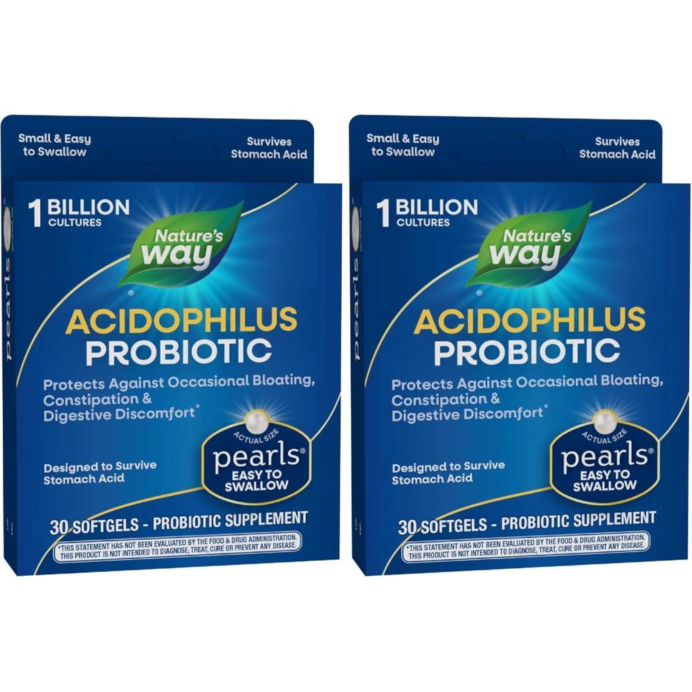 image:imageNatures Way Acidophilus Probiotic Pearls Supports Digestive Balance amp Gut Health Reduce Occasional Constipation and Bloating 1 Billion Cultures 30 Softgels30 Count Pack of 2
