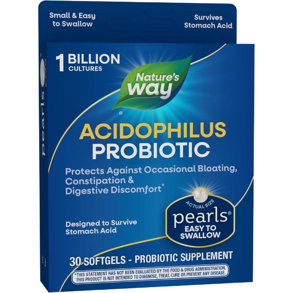 image:imageNatures Way Acidophilus Probiotic Pearls Supports Digestive Balance amp Gut Health Reduce Occasional Constipation and Bloating 1 Billion Cultures 30 Softgels30 Count Pack of 1