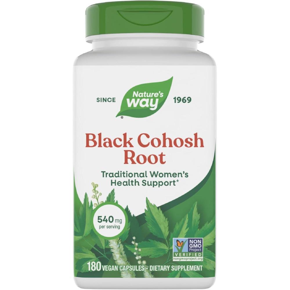 image:imageNatures Way Black Cohosh Root Traditional Support for Womens Health 540 mg per Serving NonGMO Project Verified 180 Capsules Packaging May Vary180 Count Pack of 1