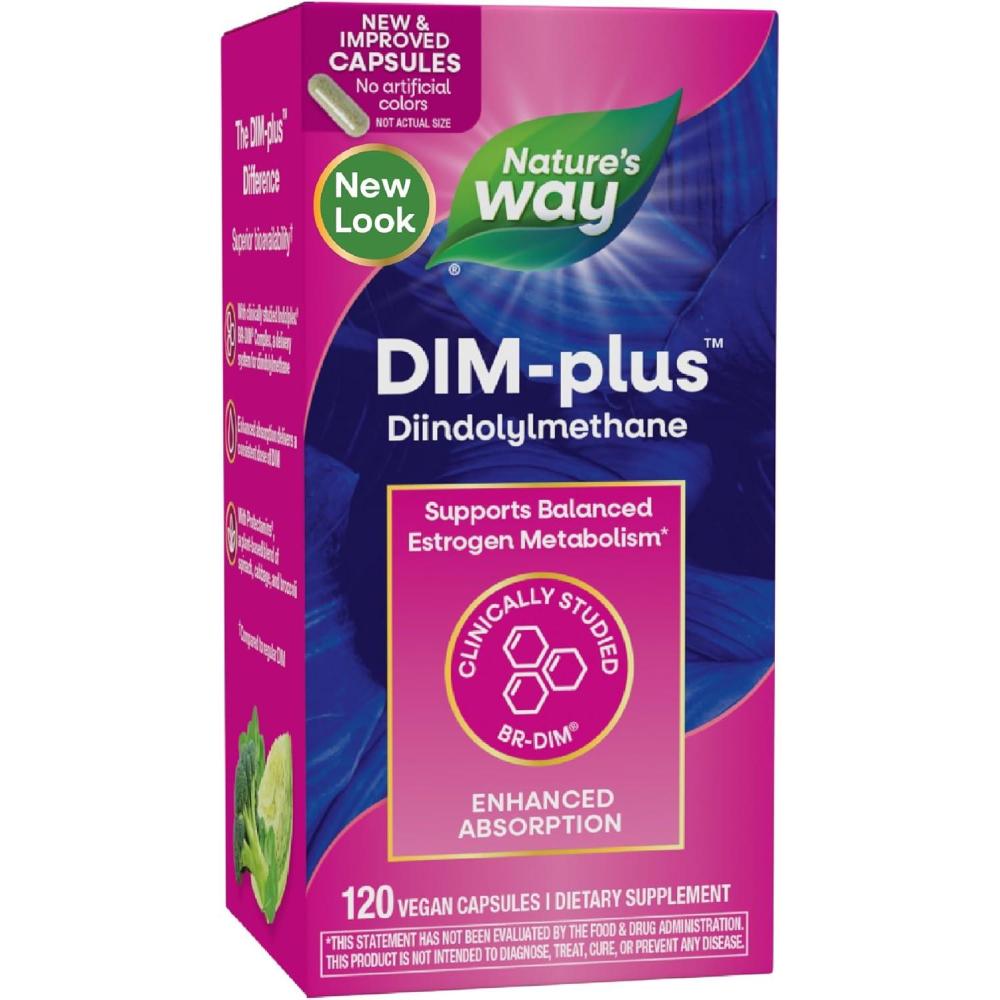 image:imageNatures Way DIMPlus DIM Supplement Supports Balanced Estrogen Metabolism Supports Estrogen Hormone Balance Diindolylmethane 120 Vegan Capsules