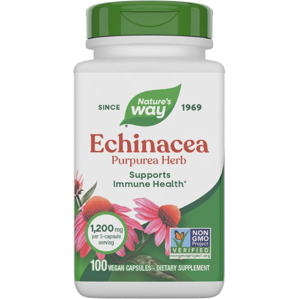 image:imageNatures Way Echinacea Purpurea Herb 1200 mg per serving 180 Capsules100 Count Pack of 1