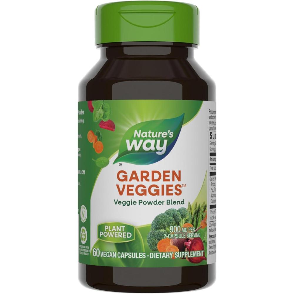 image:imageNatures Way Garden Veggies Veggie Powder Blend 900 mg per 2Capsule Serving 60 Vegan Capsules Packaging May Vary