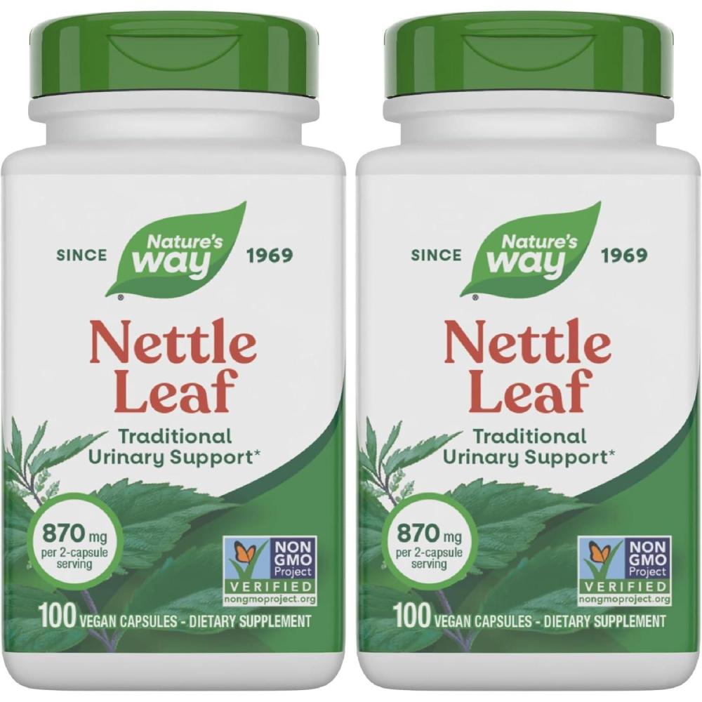 image:imageNatures Way Nettle Leaf Traditional Urinary Support 870 mg per 2Capsule Serving NonGMO Project Verified Vegan 100 Capsules100 Count Pack of 2