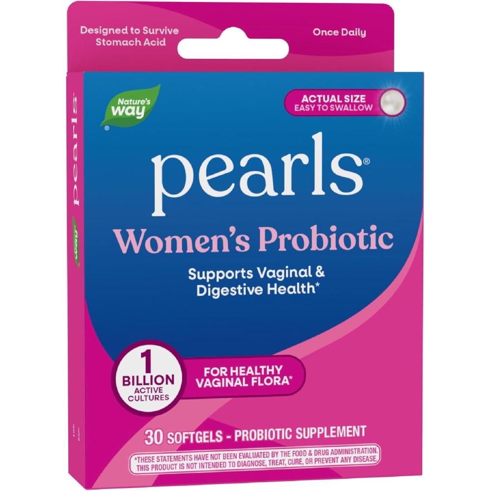 image:imageNatures Way Pearls Womens Probiotic Supports Womens and Digestive Health Protects Against Occasional Constipation amp Bloating 1 Billion Live Cultures 30 Softgels Packaging May Vary30 Count Pack of 1
