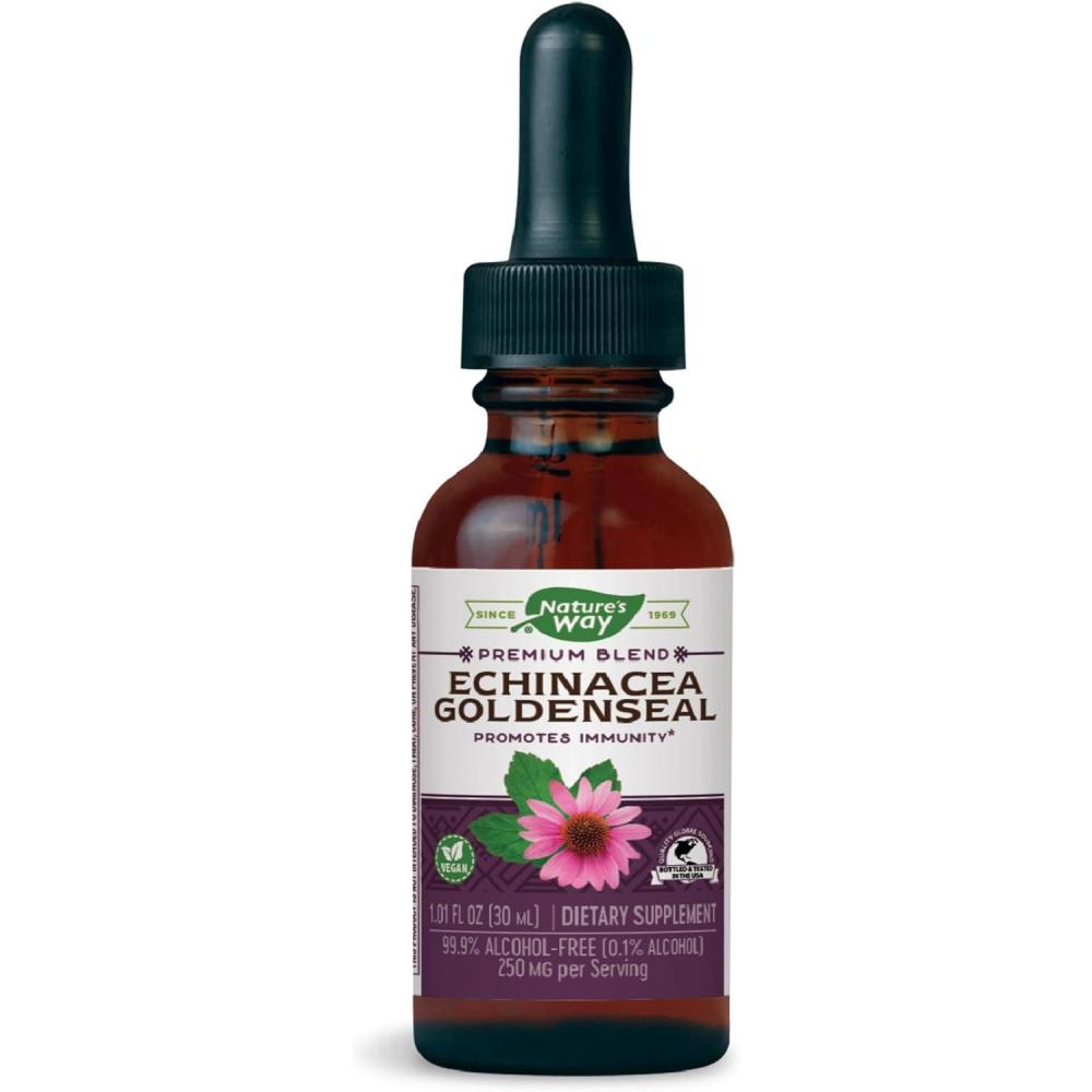 image:imageNatures Way Premium Formula EchinaceaGoldenseal 250 mg per serving 999 AlcoholFree 101 Oz