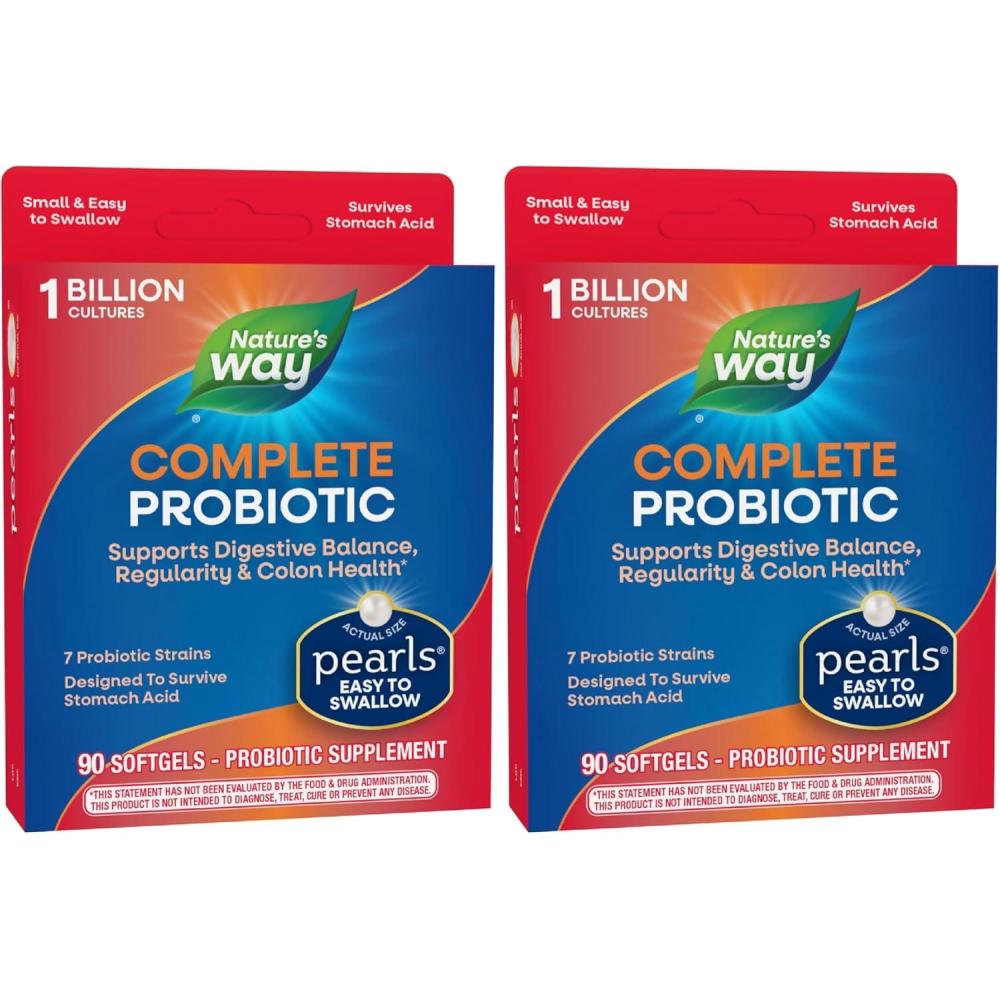 image:imageNatures Way Probiotic Pearls Complete 1 Billion Live Cultures 90 Softgels Packaging May Vary90 Count Pack of 2