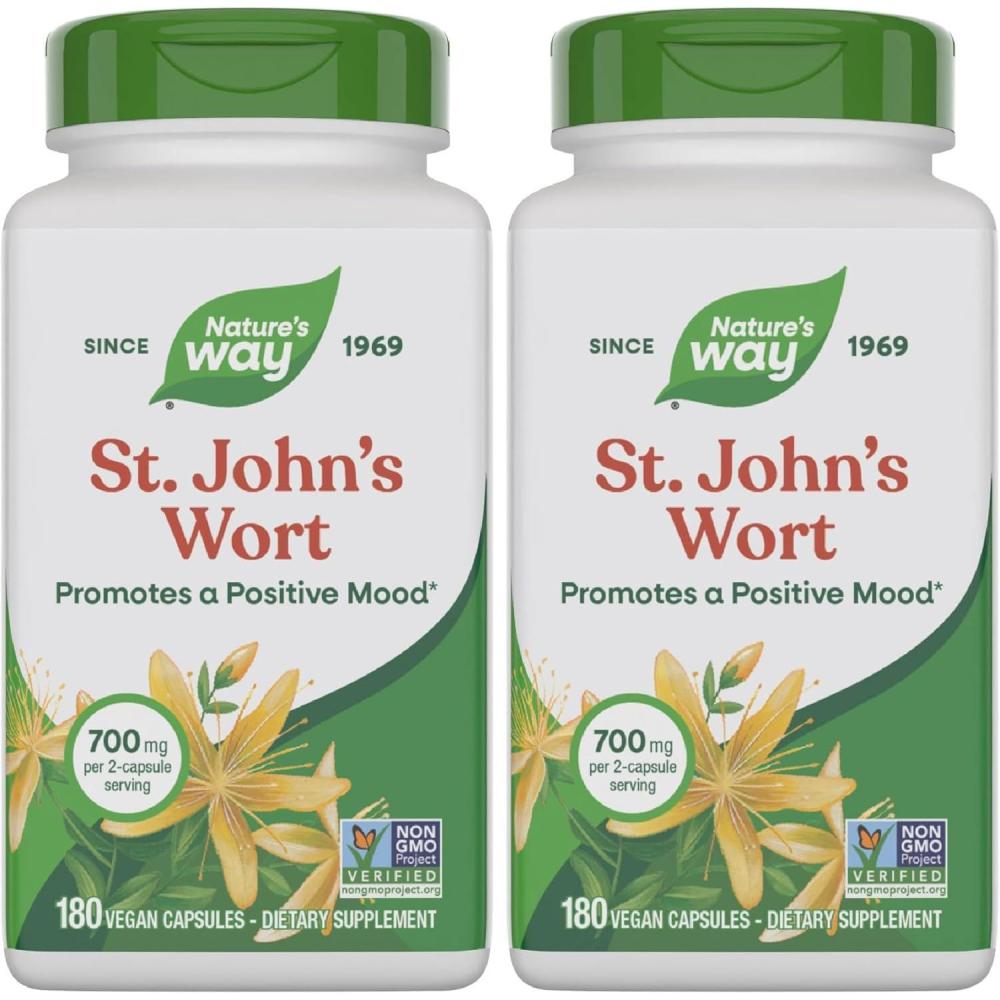 image:imageNatures Way St Johns Wort Herb Promotes a Positive Outlook 700 mg per 2Capsule Serving NonGMO Project Verified Vegan 180 Capsules180 Count Pack of 2