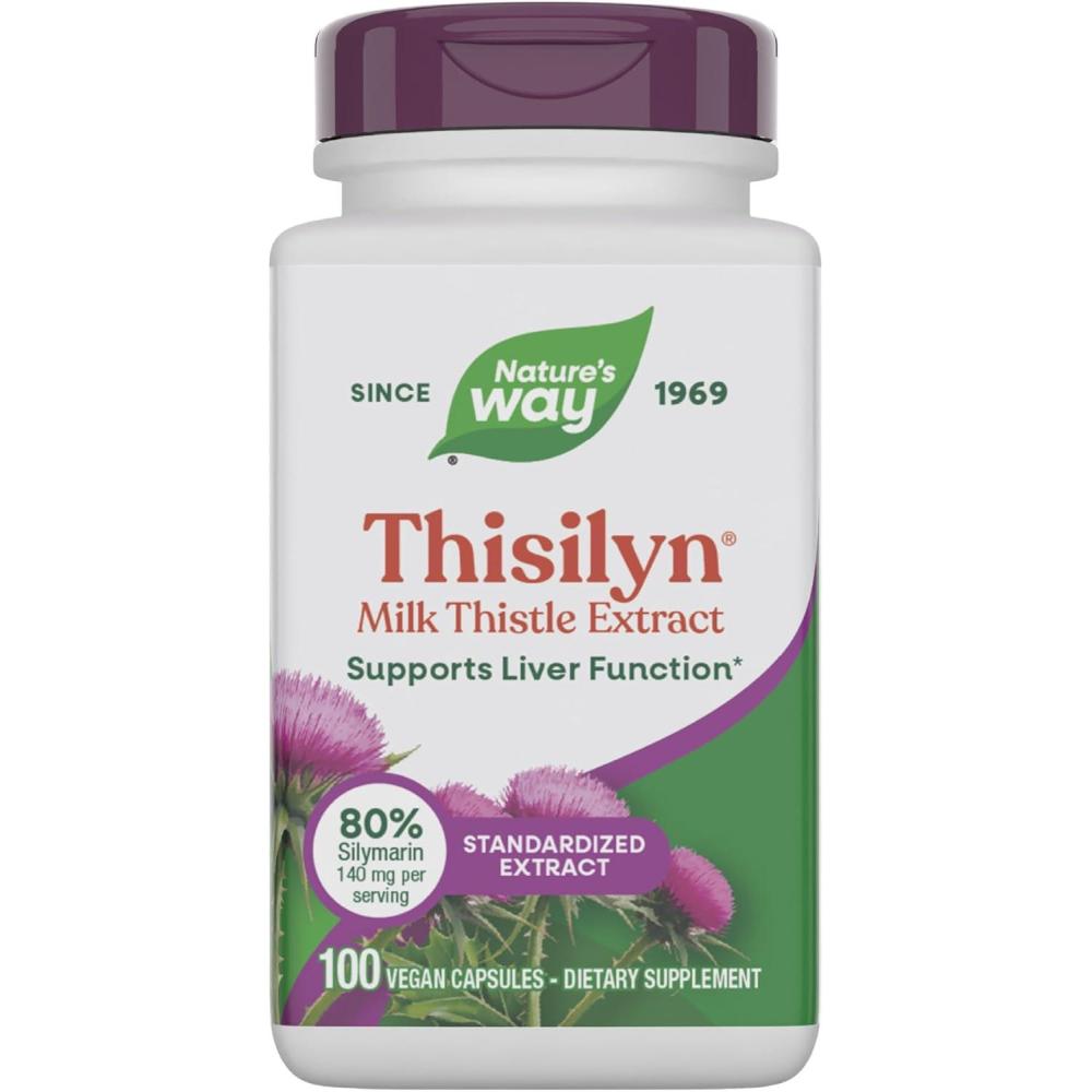 image:imageNatures Way Thisilyn with Standardized Milk Thistle Extract Supports Liver Function Silymarin Vegan 100 Capsules Packaging May Vary