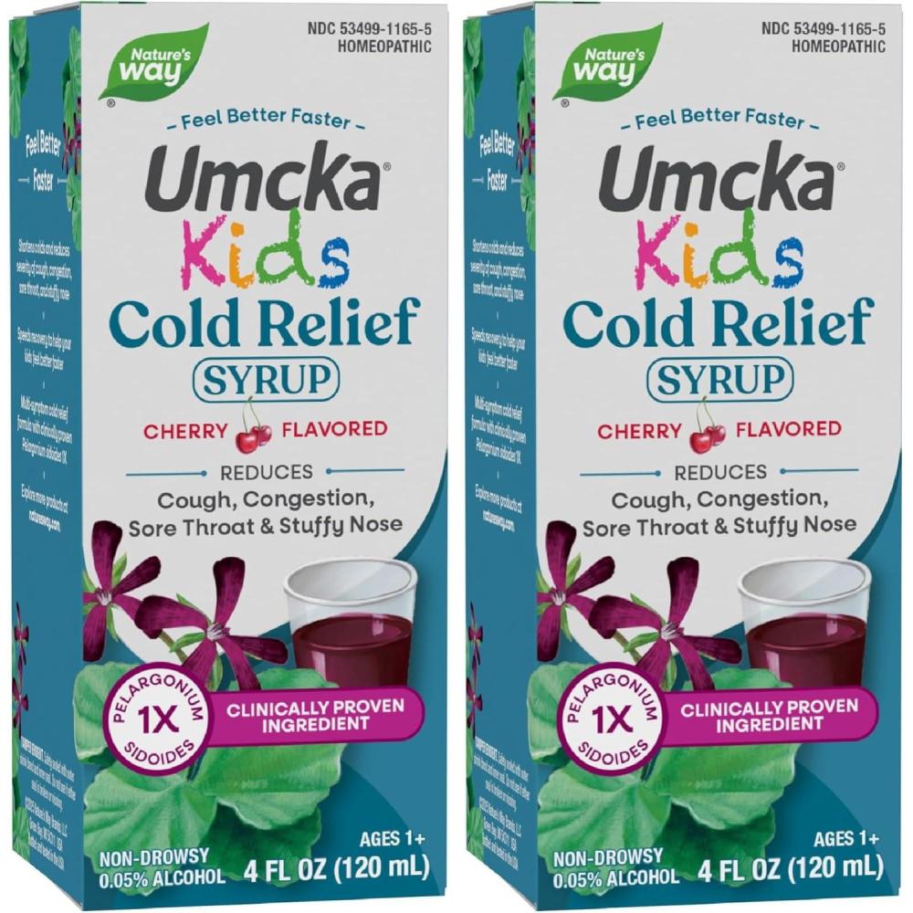 image:imageNatures Way Umcka ColdCare Kids Cherry Syrup For Cough  Congestion  Sore Throat Clinically Proven 4 FL Ounce Packaging May Vary4 Fl Oz Pack of 2
