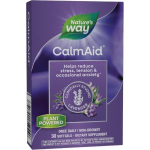Nature’s Way CalmAid, Helps Manage Stress and Tension*, Clinically Studied Lavender, Non-Drowsy, 30 Softgels(30 Count (Pack of 1))