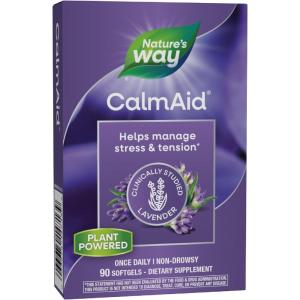 Nature’s Way CalmAid, Helps Manage Stress and Tension*, Clinically Studied Lavender, Non-Drowsy, 30 Softgels(90 Count (Pack of 1))