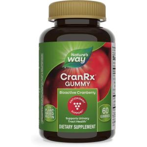 Nature’s Way CranRx Cranberry Gummies, Urinary Tract Health Support*, 100% Whole Cranberry Fruit Concentrate with D-Mannose, Vitamin C, 60 Gummies (Set of 3)(60 Count (Pack of 1))