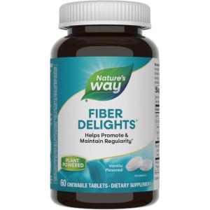 Nature’s Way Fiber Delights Daily Fiber for Regularity*, Vanilla Flavored, 60 Chewable Tablets(1)