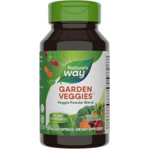 Nature’s Way Garden Veggies, Veggie Powder Blend, 900 mg per 2-Capsule Serving, 60 Vegan Capsules (Packaging May Vary)