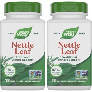 Nature’s Way Nettle Leaf, Traditional Urinary Support*, 870 mg per 2-Capsule Serving, Non-GMO Project Verified, Vegan, 100 Capsules(100 Count (Pack of 2))