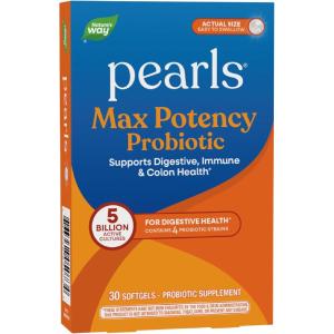 Nature’s Way Pearls Max Potency Probiotic for Men and Women, Supports Digestive, Immune, Colon Health*, 5 Billion Live Cultures, No Refrigeration Required, 30 Softgels(30 Count (Pack of 1))