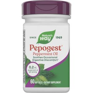 Nature’s Way Pepogest Peppermint Oil, Soothes Occasional Gastrointestinal Discomfort*, Enteric Coated Peppermint Oil Softgels, 60 Softgels (Packaging May Vary)(60 Count (Pack of 1))