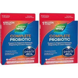 Nature’s Way Probiotic Pearls Complete, 1 Billion Live Cultures, 90 Softgels (Packaging May Vary)(90 Count (Pack of 2))