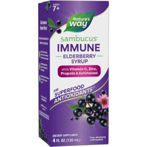 Nature’s Way Sambucus Immune Elderberry Syrup, Elderberry extract, Vitamin C and Zinc with Propolis & Echinacea for Immune Support*, with Superfood Antioxidants(1), 8 Fl Oz (Packaging May Vary)(4 Fl Oz (Pack of 1))