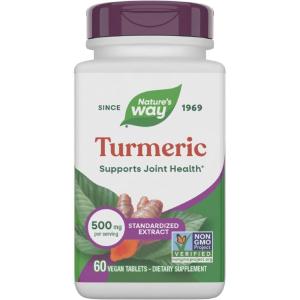 Nature’s Way Turmeric Premium Extract – Supports Joint Health* – Non-GMO Project Verified – 500 mg per Serving – Joint Supplement Turmeric Tablets* – Gluten Free – 120 Tablets(60 Count (Pack of 1))