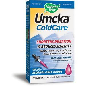 Nature’s Way Umcka Cold Relief Drops, Feel Better Faster, Multi-Symptom Cold Relief, Homeopathic, Shortens Sore Throat, Cough and Congestion, Non-Drowsy, 1 Fl Oz (Packaging May Vary)(2 Ounce)