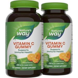 Nature’s Way Vitamin C Gummies, Support Immune Health*, Antioxidant, 250 mg per 2-gummy Serving, Gummy Vitamins, Orange Flavored, 120 Gummies(120 Count (Pack of 2))