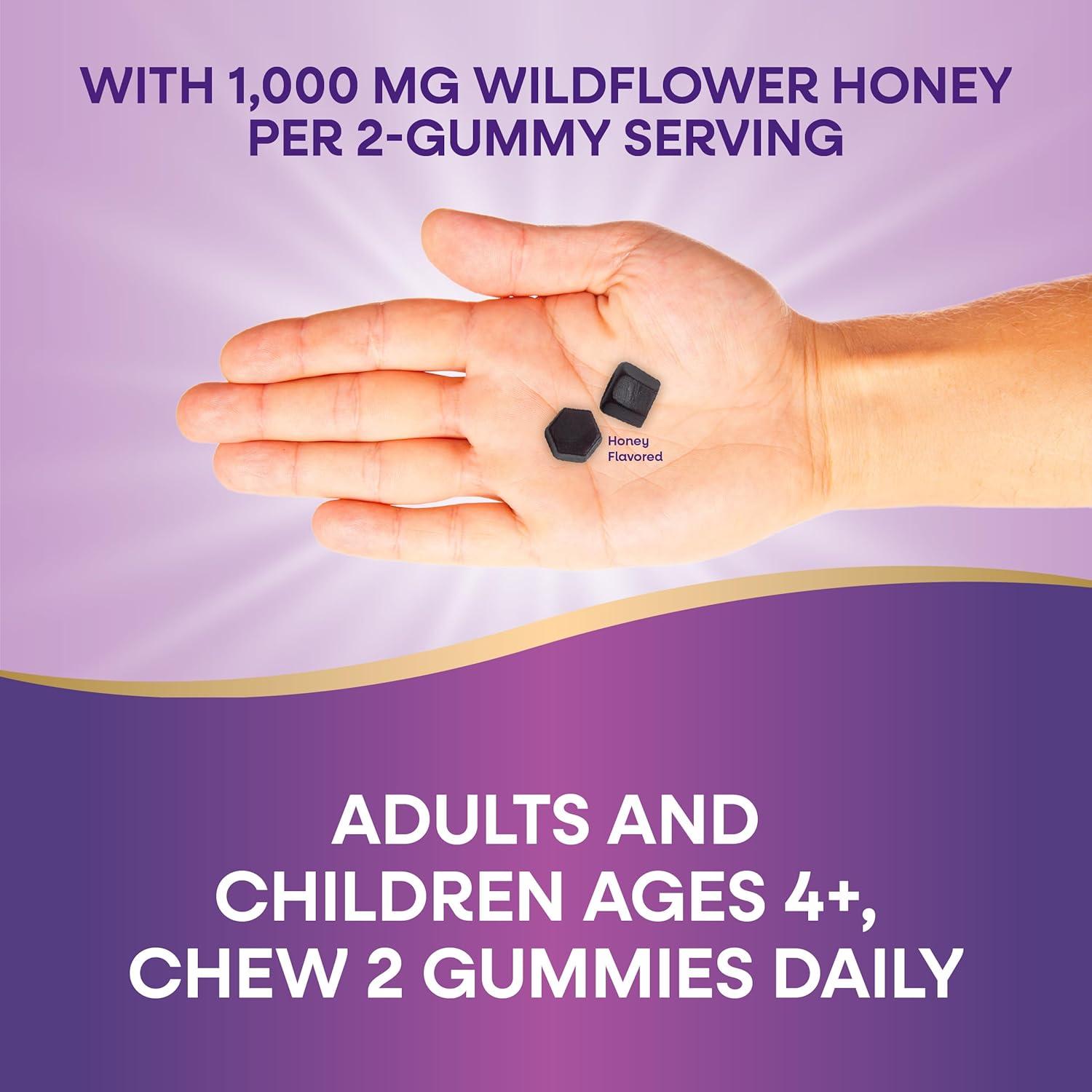 image:imageNatures Way Sambucus Elderberry Wildflower Honey Immune Gummy Daily Immune Support for Adults and Kids Ages 4 Vitamins C amp D3 Zinc Vegetarian 50 Gummies