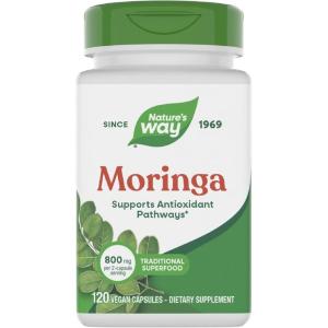 Nature’s Way Moringa, Traditional Superfood, Supports Antioxidant Pathways*, 800 mg per 2-Capsule Serving, 120 Vegan Capsules