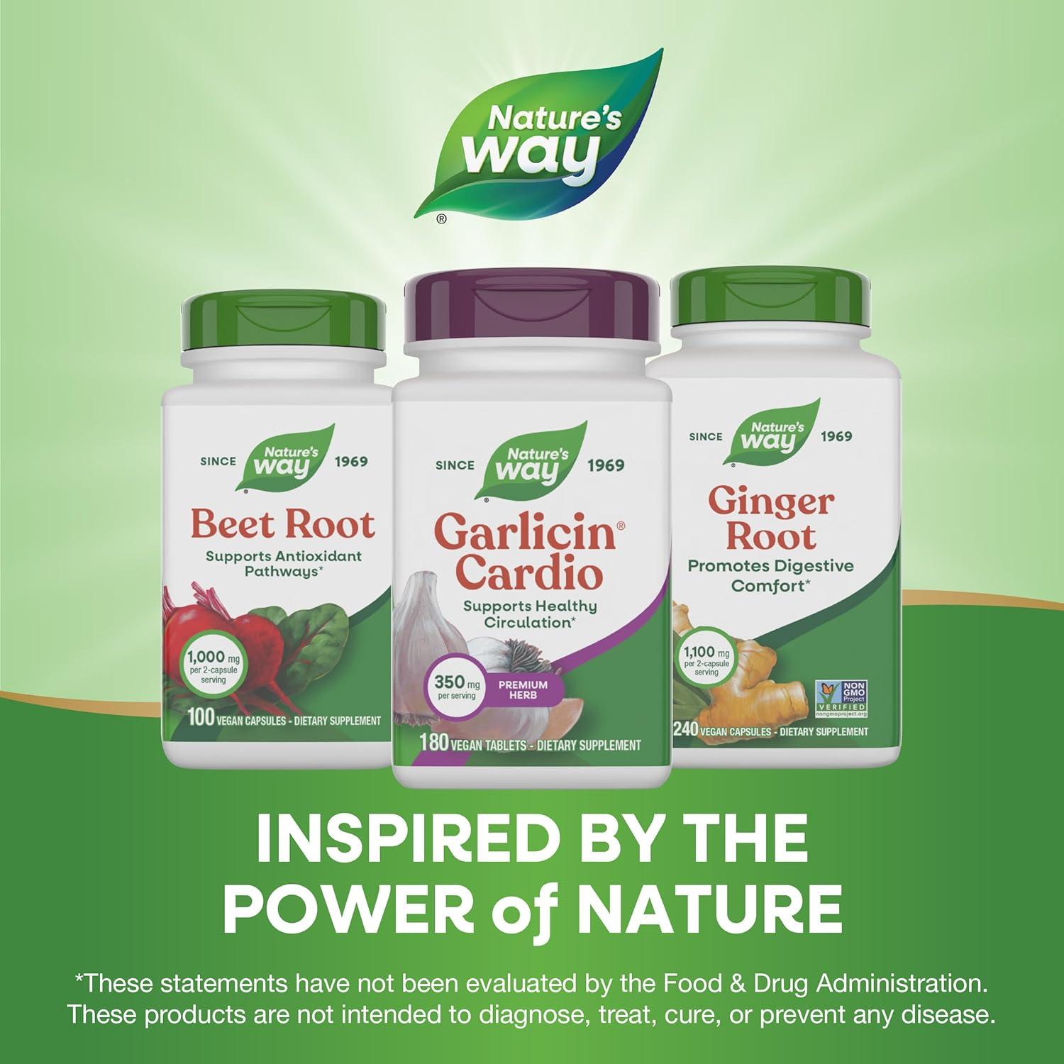 image:imageNatures Way Garlicin Cardio Premium Herbal Supports Healthy Circulation No Garlic Taste Vegan Garlic Supplements 180 Tablets Packaging May Vary